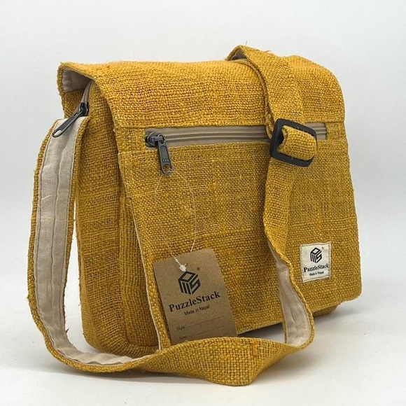 Puzzlestack Handbags - Pure Hemp Crossbody Bag Yellow